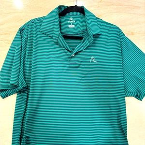Green striped large Rhoback golf shirt